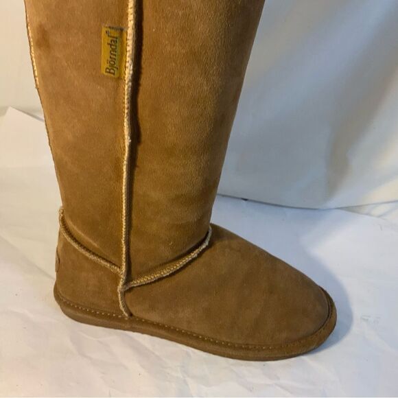 Bjorndal Women Size 8 Mid Calf Boots Sheepskin Lined Leather Tan Fall Winter - Picture 2 of 15